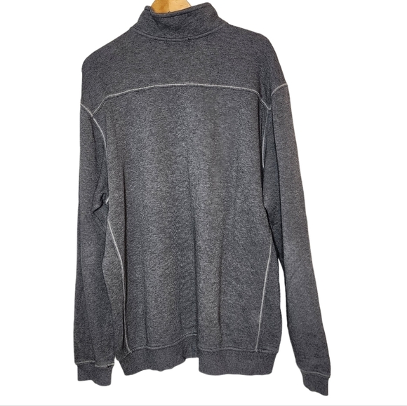 Tommy Bahama men's grey 1/4 zip sweater. - Picture 3 of 16